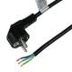 1,5m Anschlussleitung 3x1,5mm schwarz mit Schutzkontaktstecker abgewinkelt / blanke Enden 230V 16A