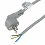 1,5m Anschlussleitung 3x1,5mm grau mit Schutzkontaktstecker abgewinkelt / blanke Enden 230V 16A