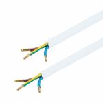 2m universal Anschlussleitung 3x1,5mm weiß blanke Enden 230V 16A