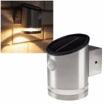 Solar Led Wandleuchte SWL-119ES mit Bewegungsmelder 50lm warmweiß Edelstahl