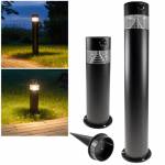 Solar Wegleuchte mit Bewegungsmelder Standleuchte mit Sockel und Erdspieß Montage