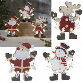 Led Holz-Silhouette Figuren BILLY 14x17cm  mit Timer, beleuchtet batterie-betrieb Weihnachtsdeko