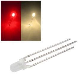 3mm DUO Led diffus rot-warmwei&szlig; 3 Pin Bi Color Leds