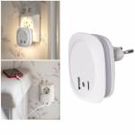 Led Nachtlicht mit USB A & C Ladebuchse 230V 0,5W mit Dämmerungssensor / Tag-Nacht Sensor