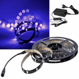 5m SMD Led Strip komplett SET UV 5050 230V 14W / schwarzlicht