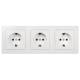 FLAIR 3fach-Steckdose wei� Schraubanschluss 250V~ 16A Unterputz Schutzkontakt 3er