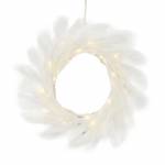   Lichter-Kranz aus Kunst-Pampasgras weiß 45cm 40 Leds mit Timer Deko Boho Style Batteriebetrieb