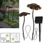 Solar Led Deko Pilze LUMINI aus Metall beleuchtet