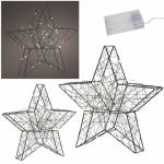   LED Draht Leucht-Stern schwarz mit Timer, Batterie Weihnachts-Deko