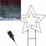 Außen Draht-Sterne 37x37cm groß 230V mit Timer beleuchtet stehend Weihnachts-Beleuchtung