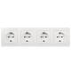 FLAIR 4fach-Steckdose wei� Schraubanschluss 250V~ 16A Unterputz Schutzkontakt 4er