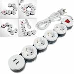 4-fach Tisch Steckdosen-Leiste flexibel mit Schalter, 2 USB Lade-Buchse Mehrfach-Steckerleiste 1,4m