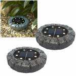 2er Set Solar-Leuchte SIENA 110x23mm Aufbau Wegleuchte Weg-Beleuchtung Garten Markierlicht B-WARE
