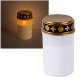 LED Grableuchte wei 12cm mit Flackerflamme Grablaterne Grablicht Kerze