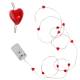 MICRO Led Lichterkette STRING Herz 12 SMDs batteriebetrieben / Draht Batterie-Betrieb