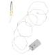 MICRO Led Lichterkette STRING Tropfen Draht silber-farben 12 SMDs batteriebetrieben