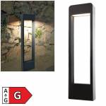 LED Außen Standleuchte HYDRAE silber/anthrazit 65cm IP65 230V 13W 600lm Pollarleuchte Deko-Light