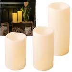 XXL Outdoor LED Kerze 20/25/30x12,5cm flackernd mit TIMER für Balkon & Garten Außen