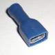 100 Flachsteckhlsen vollisoliert 6,3x0,8mm BLAU fr Kabel 1,5-2,5mm Kabelschuhe