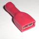 100 Flachsteckhlsen vollisoliert 6,3x0,8mm ROT fr Kabel 0,5-1,5mm Kabelschuhe