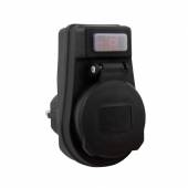 Außen Zwischenstecker Steckdosen-Schalter beleuchtet EIN/AUS 230V 16A IP44 zB: Lichterkette