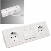 2-fach Steckdosenblock mit 2x Schalter Flair weiß-matt 250V~ 16A Aufbau-Montage