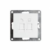 FLAIR RJ45 + RJ11 Dose weiß OHNE Rahmen Unterputz ISDN, Cat