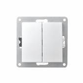 FLAIR Wechsel-Schalter 2-fach weiß OHNE Rahmen 250V~ 10A, 2er Lichtschalter