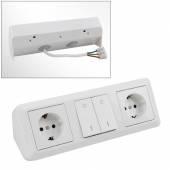 2-fach Steckdosenblock mit 2x Schalter CUP weiß 230V~ 16A Aufbau-Montage