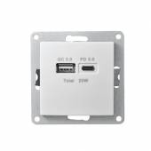 FLAIR USB-Ladedose USB A & C 3,4A QC 3.0 PD 3.0 weiß OHNE Rahmen Unterputz