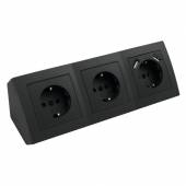 3-fach + 2x USB Steckdosenblock Flair schwarz matt 250V~ 16A Aufbau-Montage