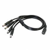 Anschluss Y-Verteiler 1auf4 für LED Stripes 5,5/2,1mm 1x DC Kupplung/Buchse -> 4x Stecker