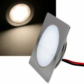 Led Bodeneinbauleuchte EBL Slim ECKIG WW warmweiß 55x55mm Alu matt 12V 0,5W IP67 trittfest