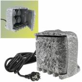4-fach Garten-Steckdose Stone Granit-Optik 5m Kabel IP44 Außen-Steckdose Strom-Verteiler