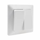 MILOS Serien-Schalter Lichtschalter weiß matt mit Rahmen 250V~ 10A