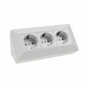 3-fach Steckdosenblock MILOS weiß-matt 250V~ 16A Aufbau-Montage Steckdose