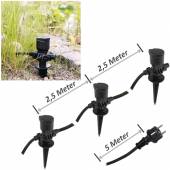 Garten-Steckdose mit 3 Einzelsteckdosen 5m+2,5m+2,5m Kabel IP44 Außen-Steckdose Strom-Verteiler