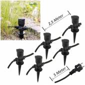 Gartensteckdose mit 5 Einzelsteckdosen 5m+2,5+2,5+2,5+2,5m Kabel IP44 Außen Strom-Verteiler