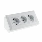 3-fach Steckdosenblock DELPHI weiß 250V~ 16A Aufbau-Montage Steckdose
