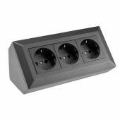 3-fach Steckdosenblock MILOS anthrazit 250V~ 16A Aufbau-Montage Steckdose