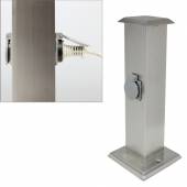 2-fach Steckdosen-Säule TAIPEH Edelstahl 2 Steckdosen IP44 Außen-Steckdose Energieverteiler Outdoor