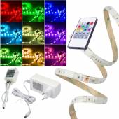 5m RGB Led Stripe Komplett-SET 230V mit Sound-Control Musik-Steuerung HEITRONIC Strip