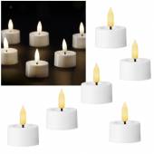 6er Set Led Teelichter 3D FLAMME ØxH 38x45mm flackernd weiß