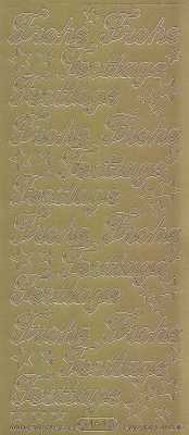 Zier-Sticker-Bogen-Frohe Festtage-gold-W 0464g