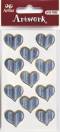 Artoz-3D Sticker-Artwork-Embellishments-50-50-Kommunion-Konfirmation-Taufe-Herzen - blau / silber