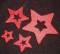 4er Set * Sisal-Sterne * Nr.20 - 5 / 7,5 / 10 / 15cm - rot