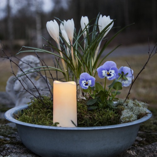 Mini LED-Kerze Outdoor "SERENE" Sensor + Timer für Laterne Außen