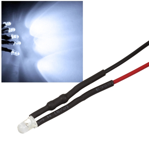 10x 3mm Leds mit 25cm Kabel 12 Volt DC cable wired Led fertig verkabelt 12 V 