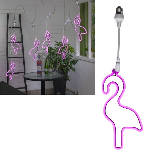 Flamingo-Neonleuchte für SYSTEM PARTYLIGHT E27-Anschluss weißes Kabel