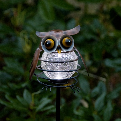 LED Solar Eule, Solarleuchte, Gartenleuchte, Eule, Höhe Ca.35cm